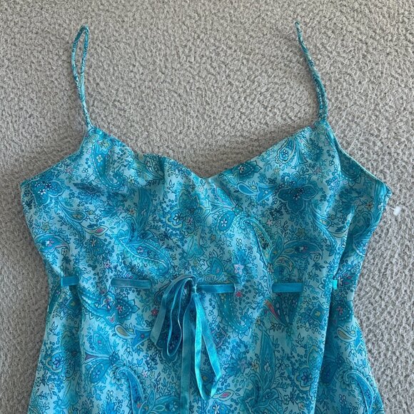 Y2k‎ Dress Fairy Sheer Floral Empire Waist Ruffle Feminine Romantic - Picture 6 of 11